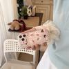 Kawaii Cartoon Bunny Bear Heart Glitter Clear Phone Case For iPhone 15 16 17 Pro Max INS Cute Large Window Shockproof Protective