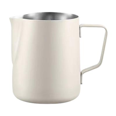Tasse à mousse de lait avec poignée ergonomique à échelle claire, tasse d'art à café Latte en acier inoxydable pour la cuisine à domicile
