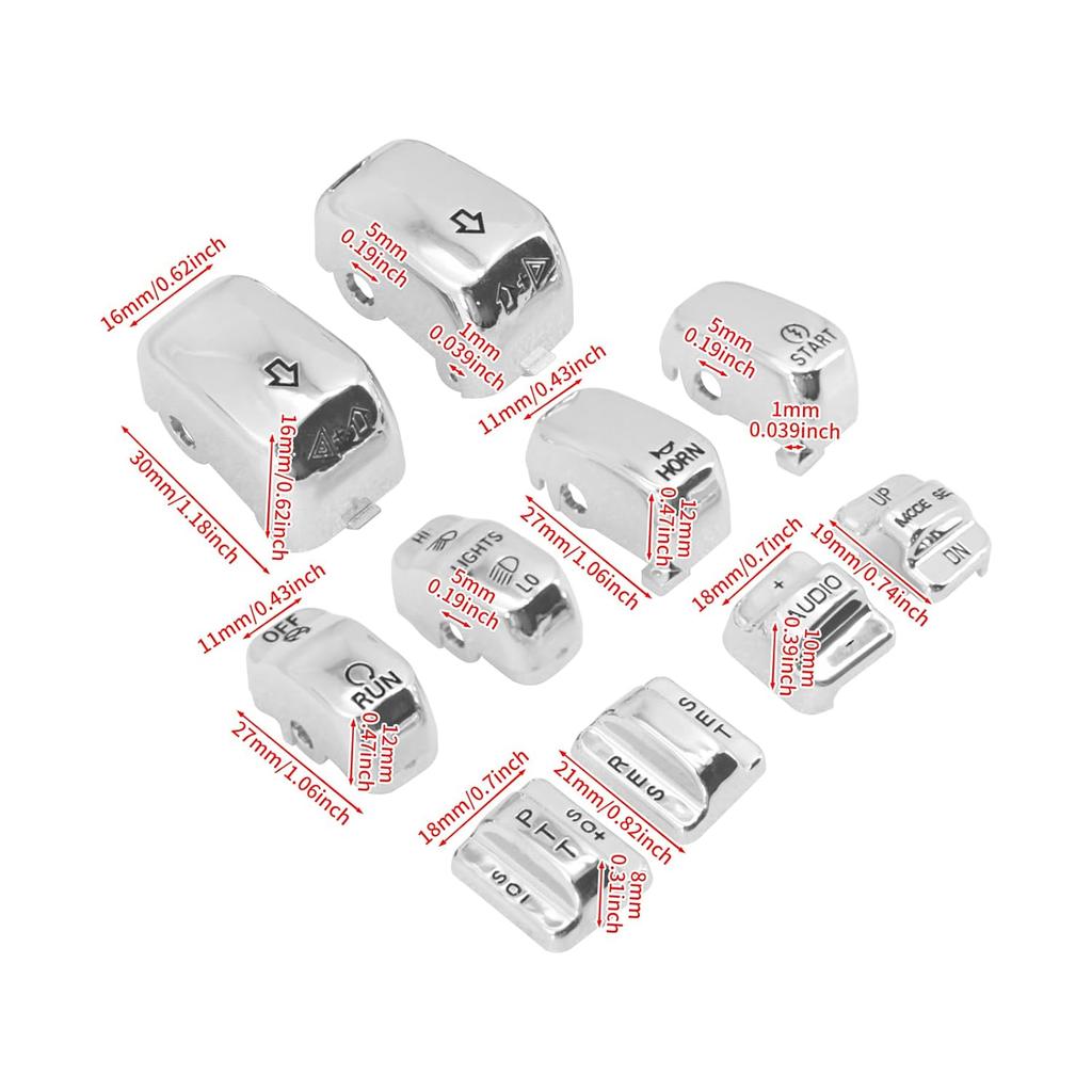 HDBUBALUS Motorcycle Hand Control Switch Housing Caps Compatible with Harley Electra Glide Road Glide Tri Glide 1996-2013