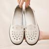 Hollow Soft Sole Mom's Shoes Sandals Summer Comfort Flat Sole Women's Shoes Hole Leather Shoes Middle and Old Age Shoes 2024