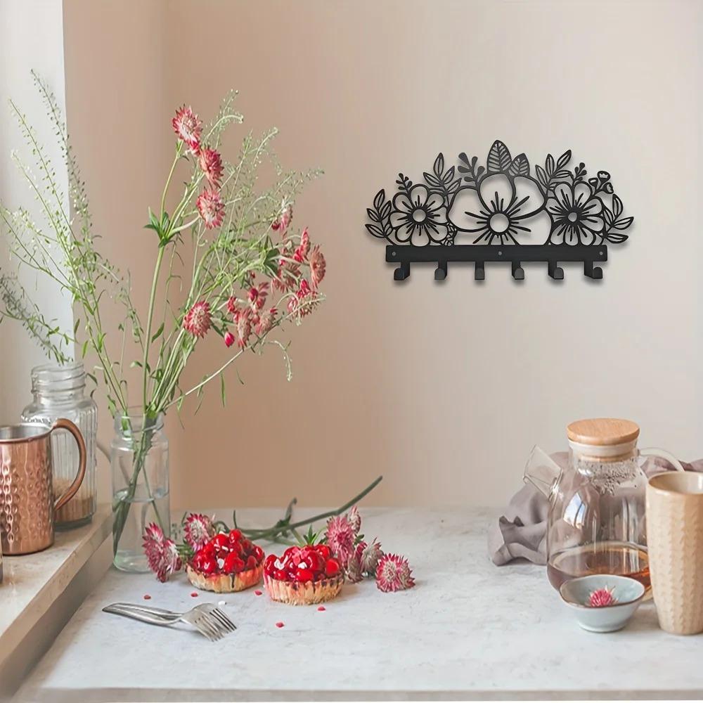 Wall Mounted Metal Coat Rack - Artistic Design, Multiple Racks and Hooks for Coats, Enhancing Your Wall Space