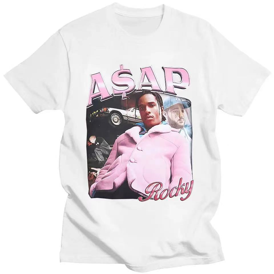 ASAP Portrait Graphic Aesthetics Fashion Hip Hop Oversized Short Sleeve TShirt Unisex Casual Harajuku T Shirt Streetwear 80129