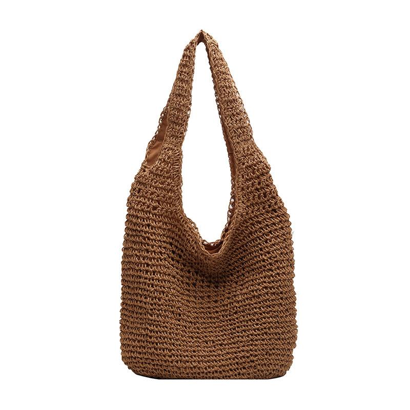New Versatile Straw Shoulder Bag Large Capacity Beach Handbag Seaside Vacation Tote Bag Fashion Bag