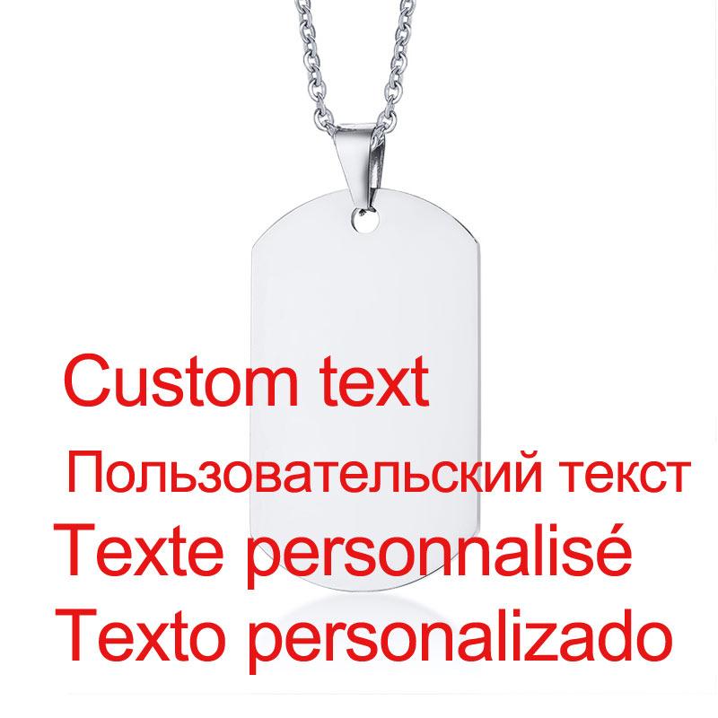 Minimalistische Edelstahl Hundemarke Anhänger Halskette Personalisierbarer Name Papa An Meinen Sohn Personalisiert Familie BFF