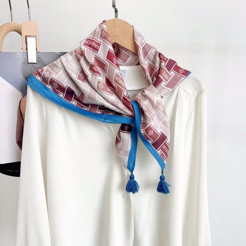 Vintage Tassel Square Scarf Women S Versatile Elegant Shawl