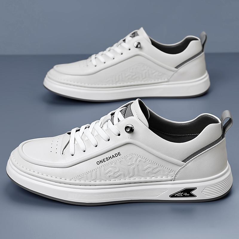 Fashion New Trend Men's Casual Shoes Versatile Leather Shoes for Men Fashion Lace-up Male Vulcanize Shoes Skateboard Footwear Sneakers