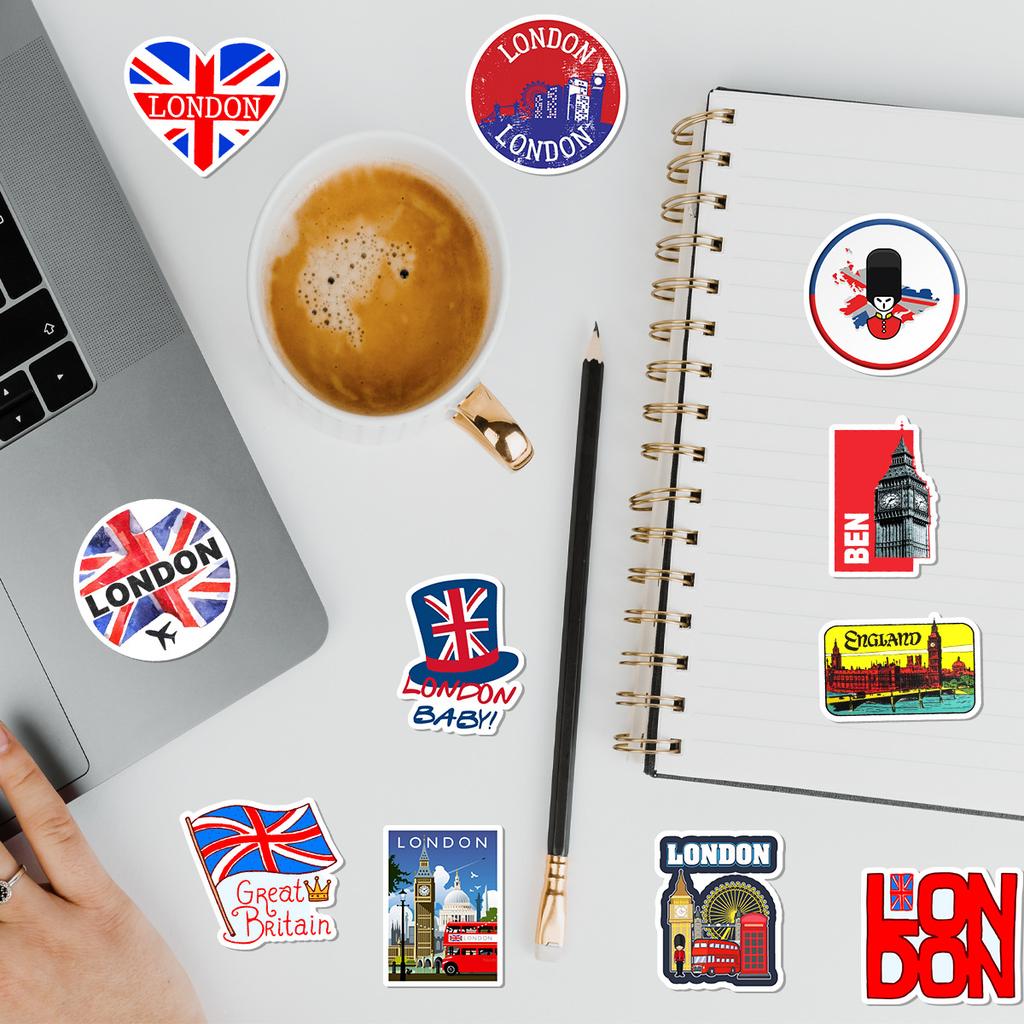 50 Trendy Brand British Style Notebook Skateboard Suitcase Water Cup Graffiti Decoration Stickers