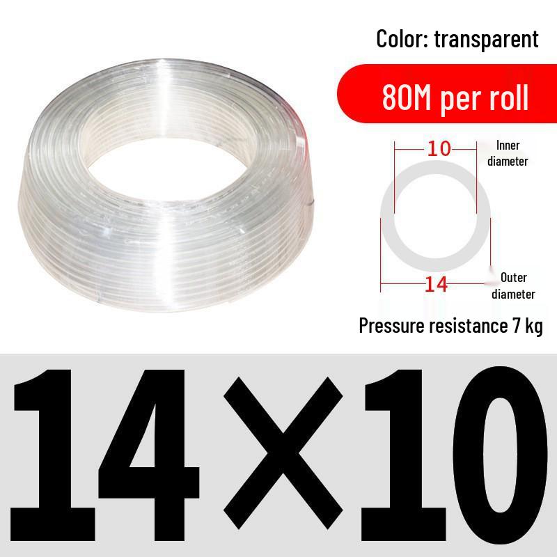 Pressure-Resistant Explosion-Proof PU Air Hose - Flexible, High-Pressure Air Pump Compressor Hose, Transparent Pneumatic, 6MM/12MM.