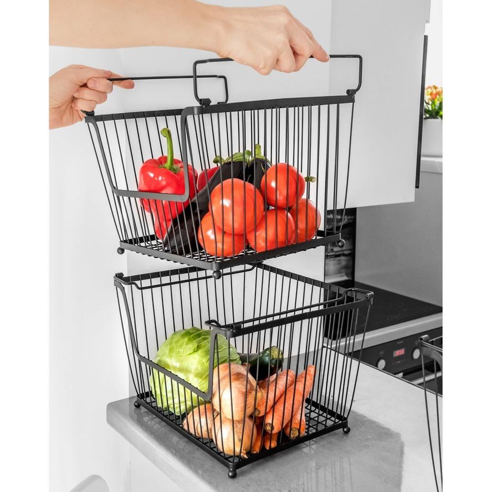 Rectangular Kitchen Basket for Fruits and Vegetables for Stacking One on Another