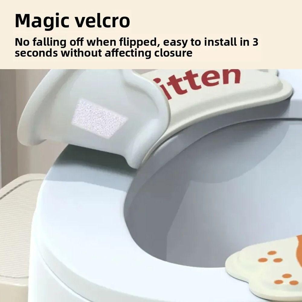 2Pcs/set Durable Reusable Toilet Mat Universal Waterproof Toilet Sticker with Handle Cartoon Adhesive Toilet Seat Covers