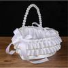 Decorative Pearls Embellished Storage Basket With Golden Edges for Wedding Reception Party Decorations