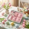 1/2Pcs Easter Bunny Silicone Mould, 6-Cavity 3D Ice Rabbits Cube & Dessert Tray, Flexible Baking Mould for Chocolates, Candies & Jelly