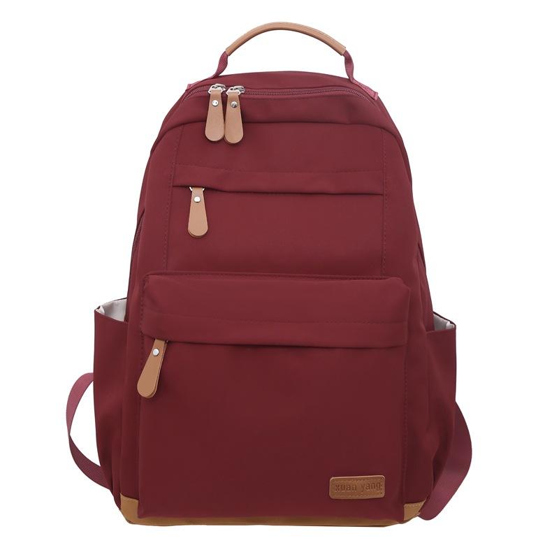 

Solid Color Backpack Fashion Casual College Students Joker Travel Backpack Light Commuter Large Capacity Bag. .