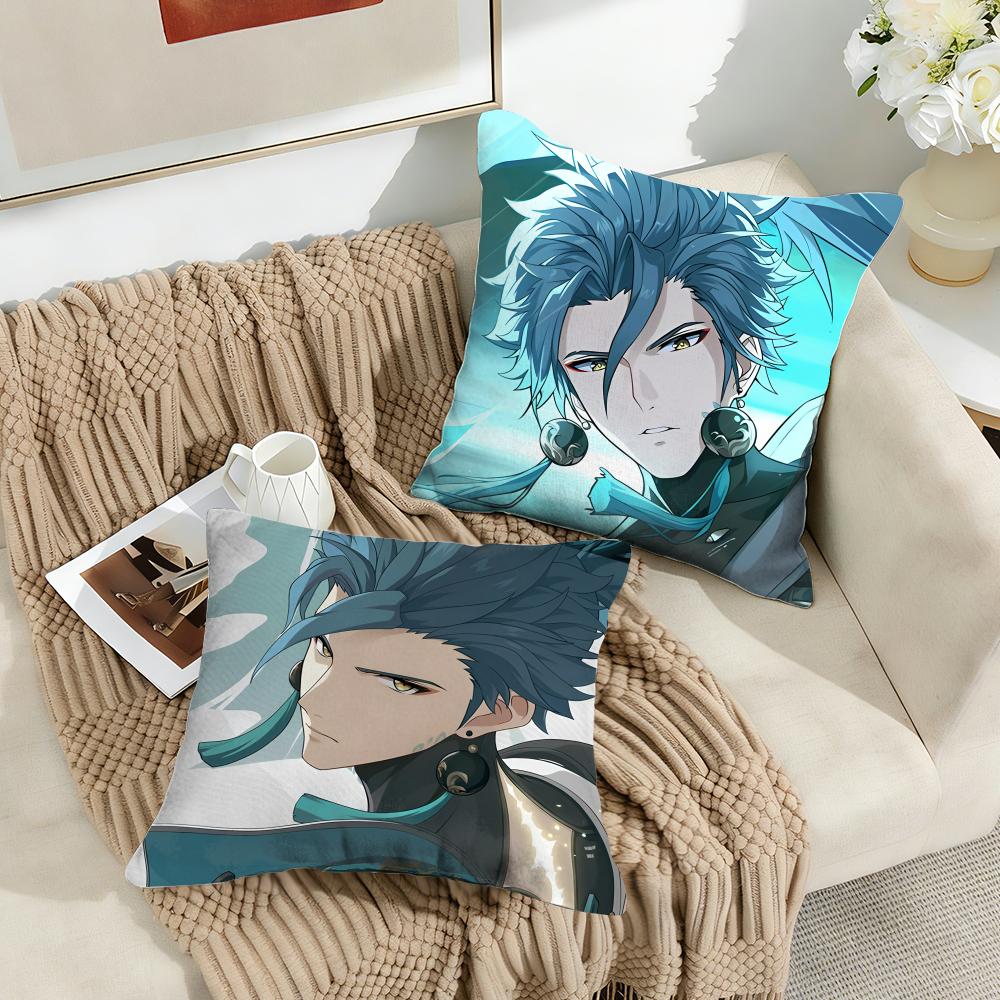 Ji Yan Wuthering Waves Cute Cushion Cover Silky Short Plush Invisible Zipper Dustproof Sofa Pillow Case For Home Decor