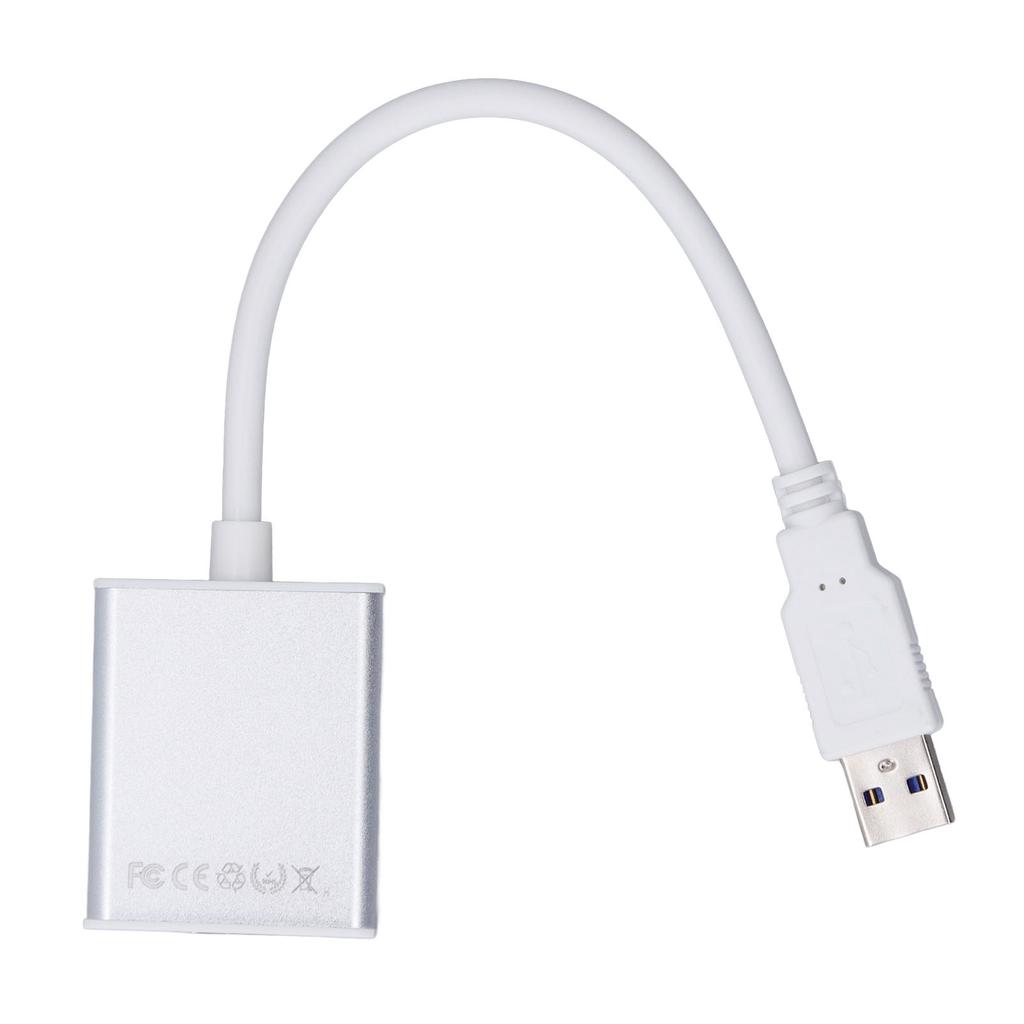 USB 3.0 to HD Multimedia Interface Adapter Aluminum Alloy Free Drive USB to HD Output Converter for Laptops Silver