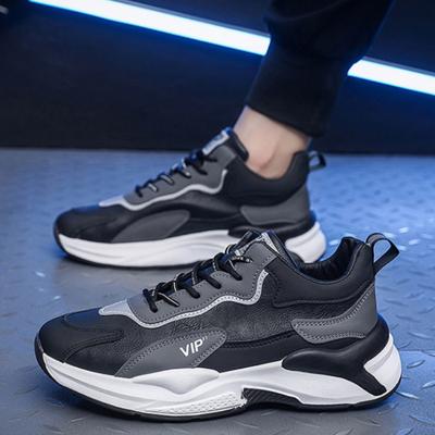 Rutschfeste Sneaker Herren Bequeme Laufschuhe PU-Leder Freizeitschuhe Plateau Abriebfest Basketballschuh Mann Tennisschuhe