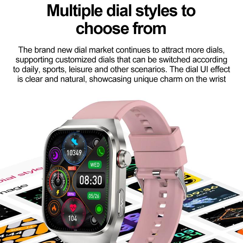 2025 New High-end Laser Detection Health HD Smart Watch Men ECG+PPG Precise BP Fat Uric Acid Call Sports Pulse Tracking Watche