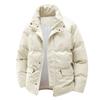 Stand-up collar padded jacket for men and women, loose solid color thickened padded jacket in winter, couple's padded jacket for men