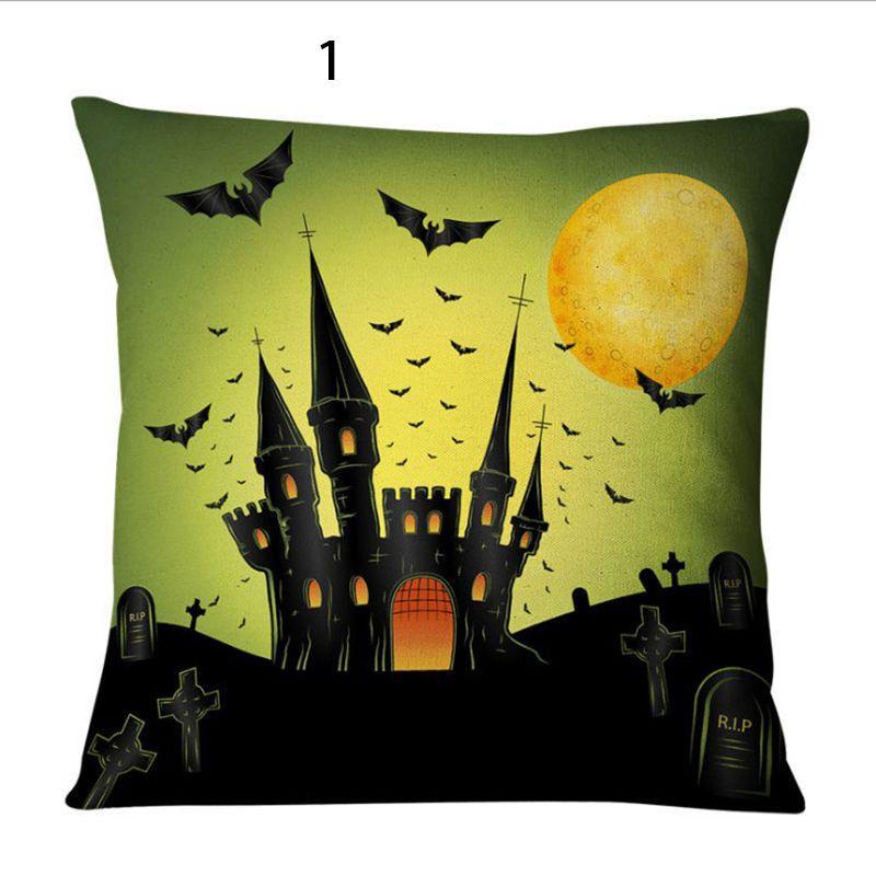 Luxurious Cotton Linen Square Halloween Pattern Throw Pillow Case Cover For A Timeless And Elegant Home Decor