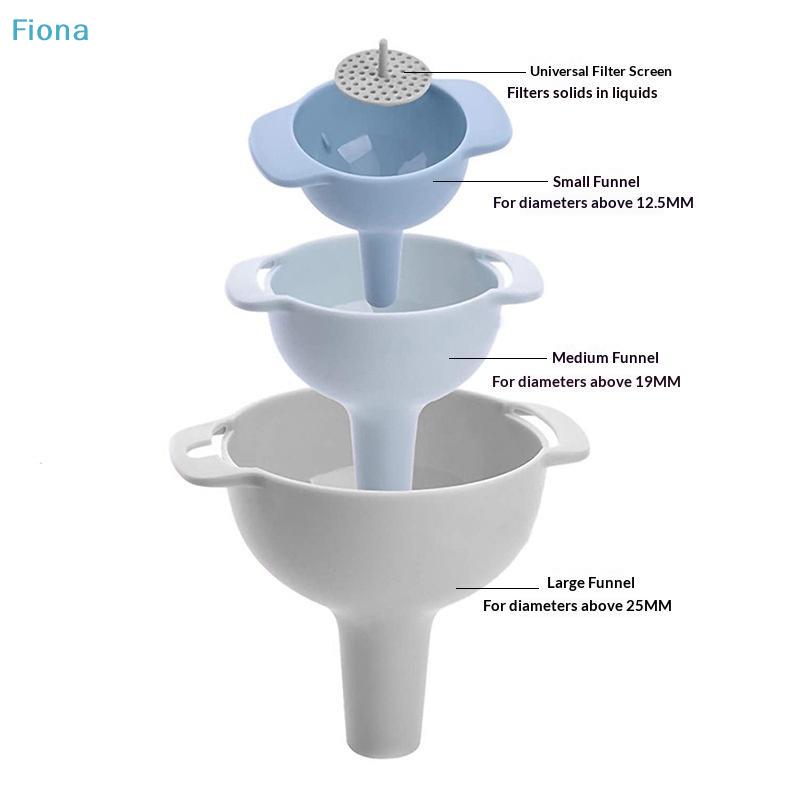4-in-1 Collapsible Funnel Set - Food Grade Silicone Funnels with Strainer for Kitchen Transfer