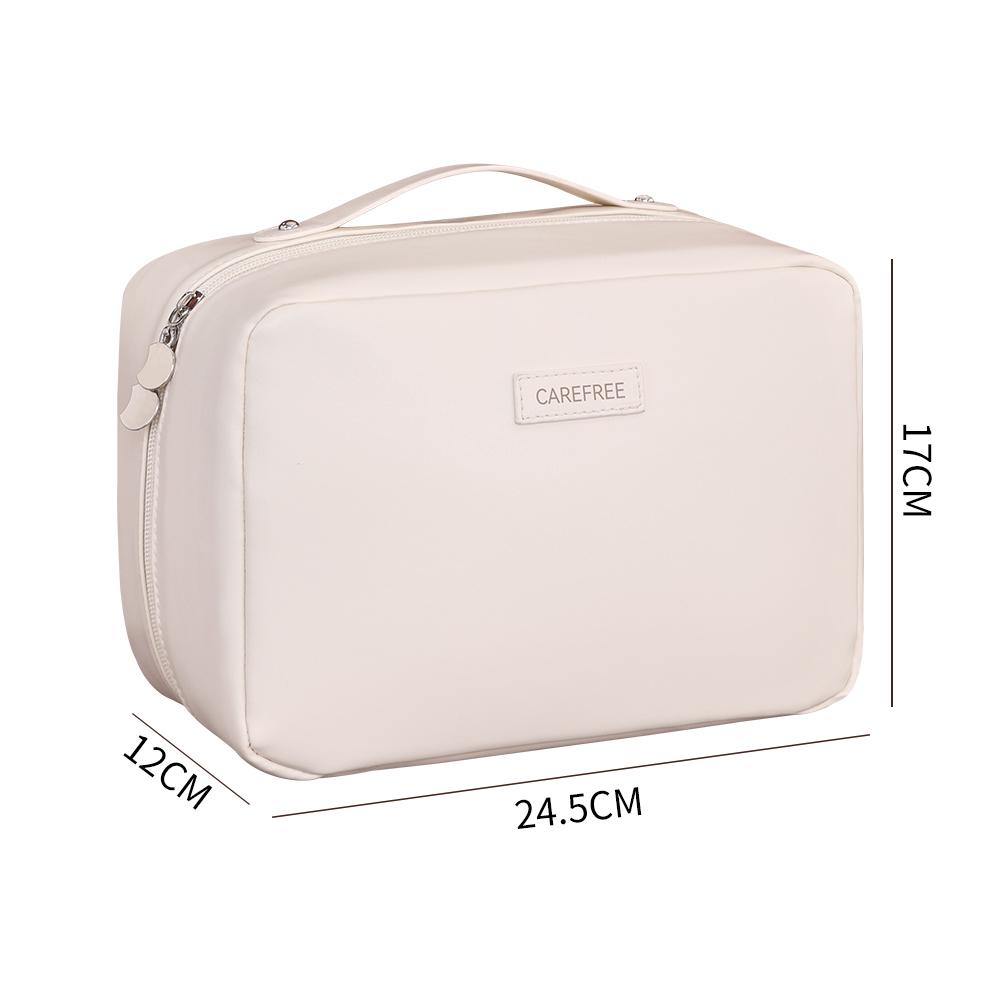 Large Capacity Waterproof PU Leather Makeup Bag Women's Portable Travel Cosmetic Storage Bag Skin Care Wash Bag