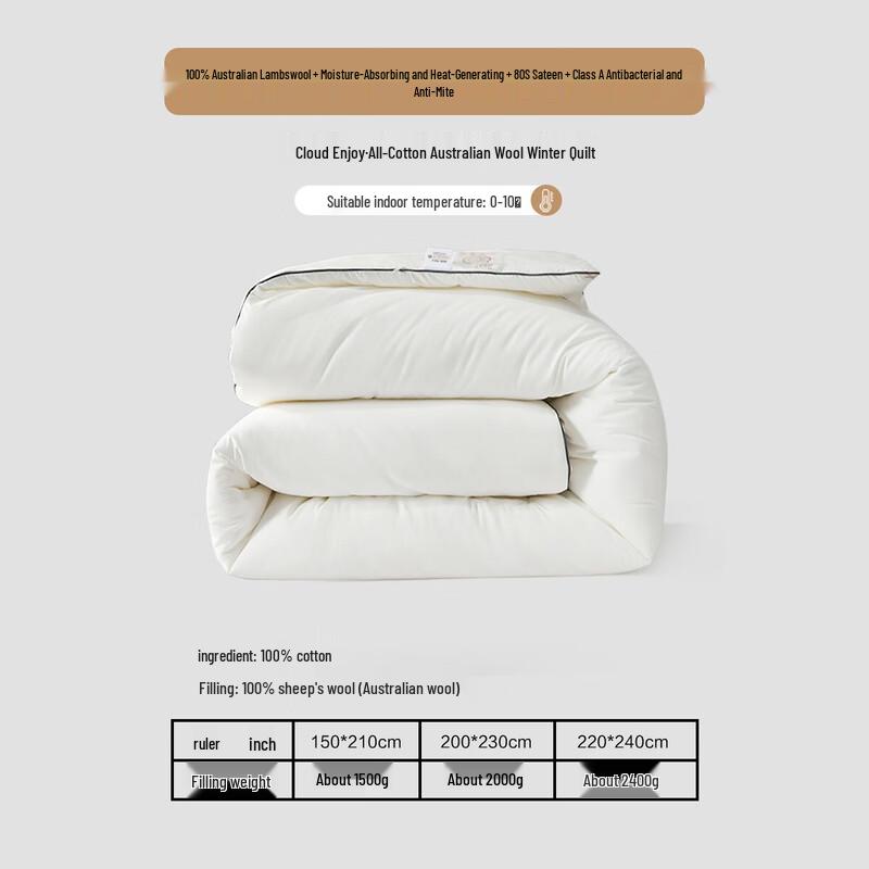 

Mercury Home Textiles 80s Cotton Australian Wool Quilt