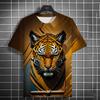 Animal Men's T-shirt 3d Tiger Print Men's Tops Casual Short Sleeve Simple