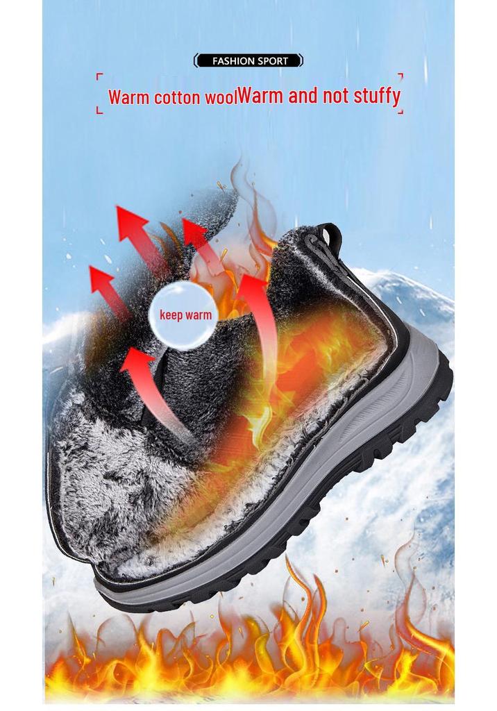 Zhang Kaili Women's Winter Plus Velvet Warm Snow Boots for Walking and Casual Wear
