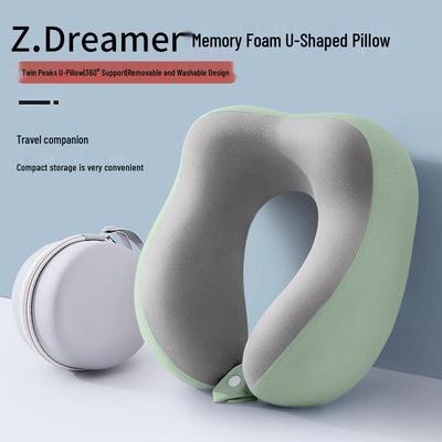 Almohada de viaje para el cuello con espuma viscoelástica en forma de U para avión - Soporte para la columna cervical y comodidad portátil