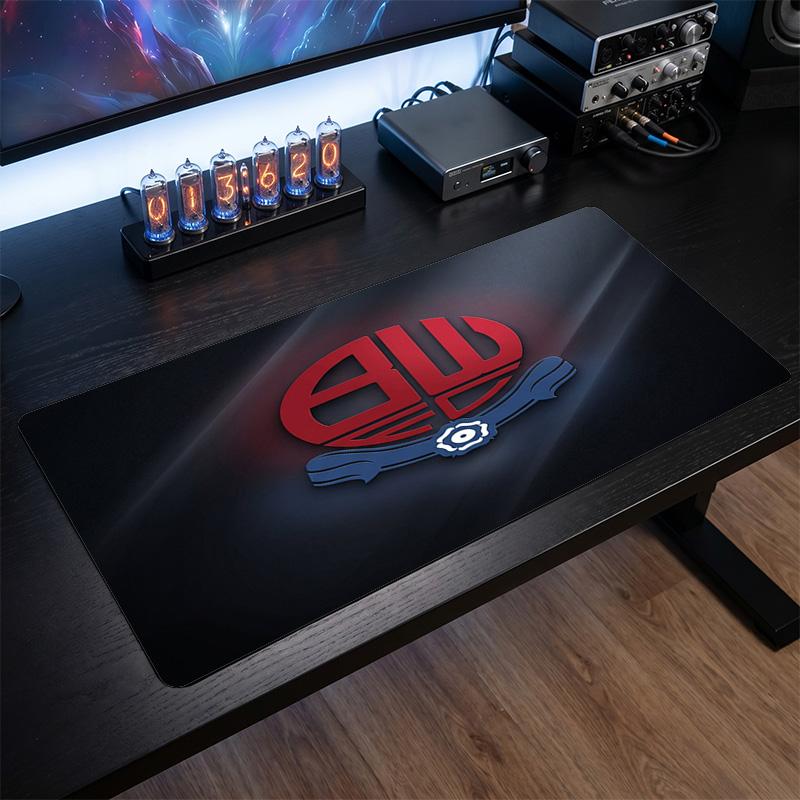 Bolton Wanderers FC Theme Pattern Mouse Pad, Soccer Logo Design XXL Gaming Desk Mat Non-Slip Computer Mouse Pad