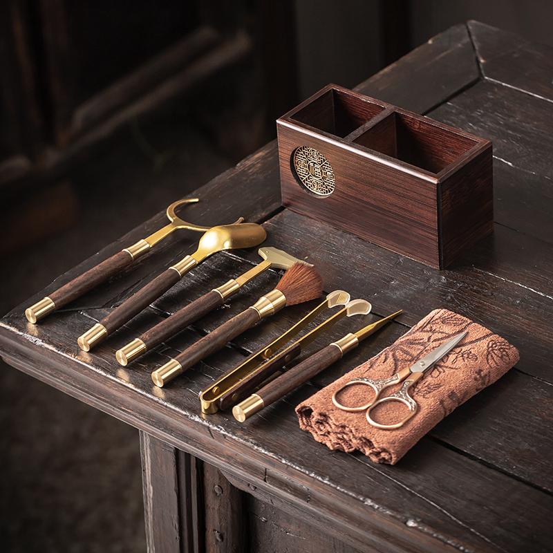 Walnut Modern Tea Ceremony Six Gentlemen Set Tea Cutting Tea Set Accessories Tea Table Tea Making Tools