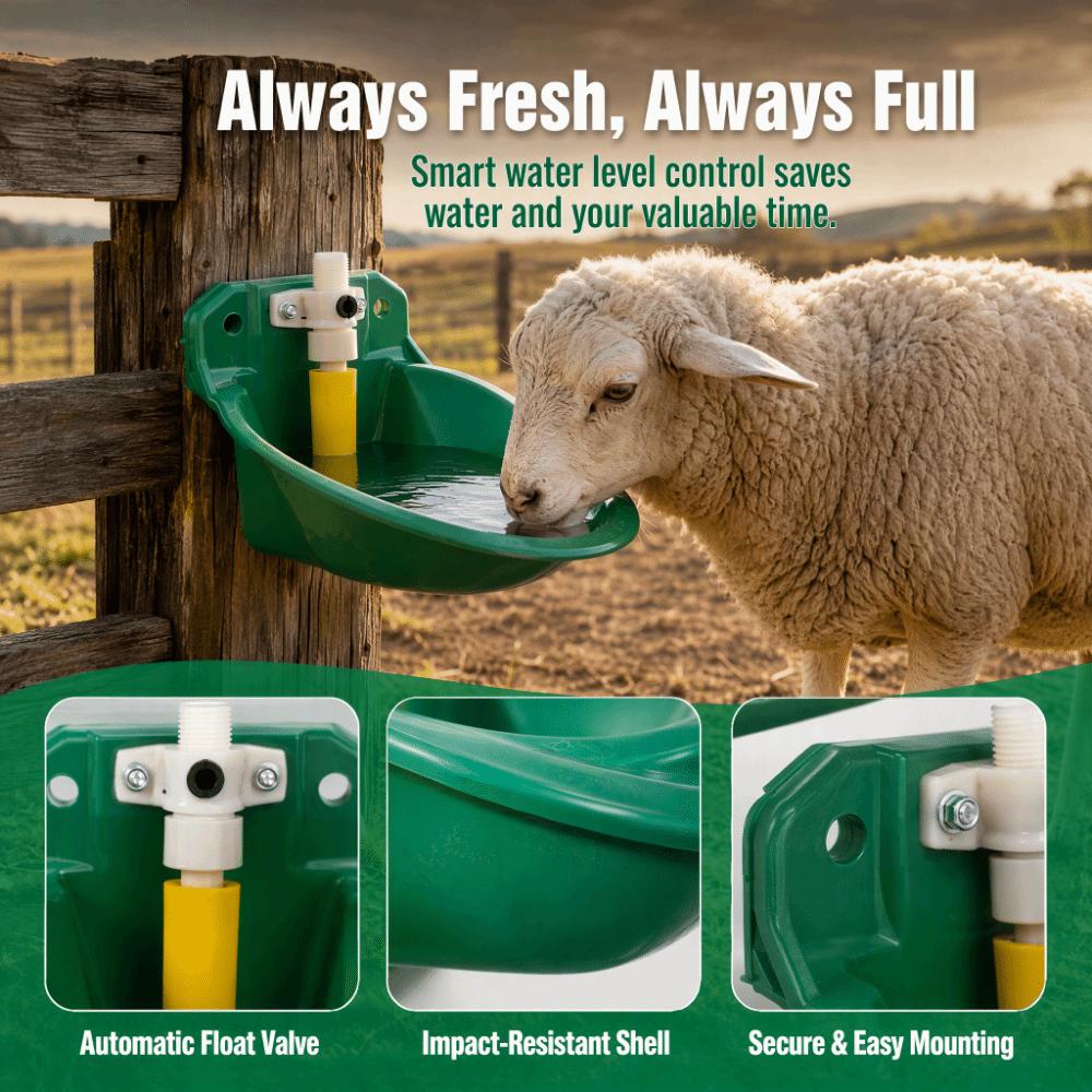 Plastic Livestock Drinker Float Control Water Trough Auto Drinker Sheep Waterer  Barn Equipment