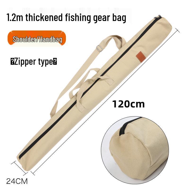 Thickened Canvas Fishing Rod Bag with Large Capacity and Lightweight Design
