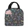 Salon Hair Dressing Tool Pattern Insulated Lunch Bag for Women Children Leakproof Food Boxes Thermal Lunch Box Tote