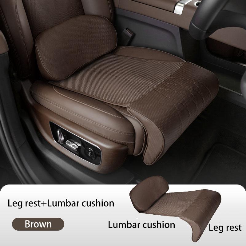 Leather Leg Support Extension Seat Cover Memory Foam Extender Cushion With Backrest Car Interior Accessories Universal Car