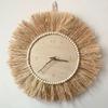 Silent Clock Rustic Non Ticking Wood Hand Woven Clock Decor for Living Room