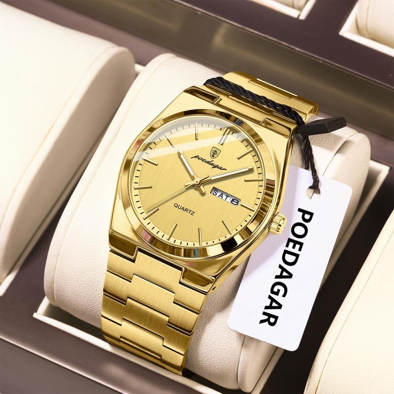 New Top Brand New Ultra-thin Men's Watch Waterproof Luminous Quartz Student Double Calendar Watch