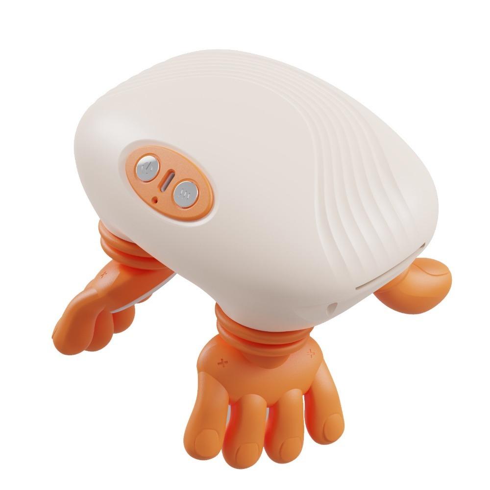 Portable Bionic Finger Neck Shoulder Massager Deep Tissue Massager  Muscle Relaxation оранжевый/белый