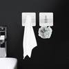 2 PCS Punch Free Adhesive Hook Silver Towel Hook Practical Coat Hook  Space Saving