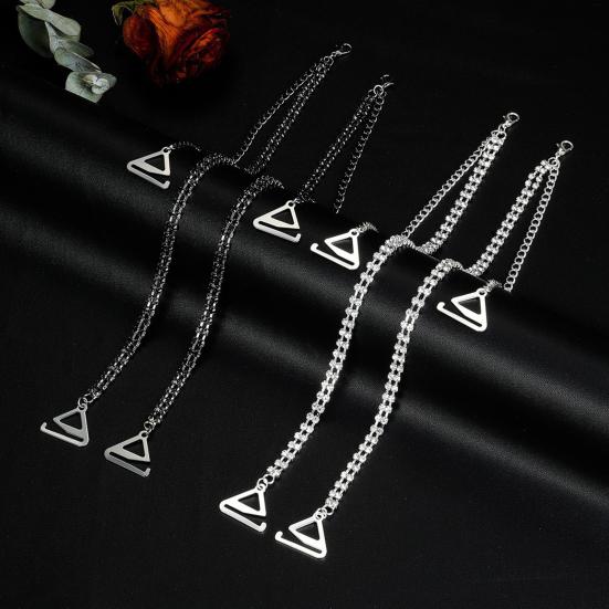 2Pcs Shoulder Chain Sexy Shiny Rhinestone Adjustable Bra Chain Party Body Jewelry Beach Vacation Accessories