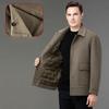 Men's double-sided cashmere coat, down lining, thickened warm woolen jacket, fashionable casual wear