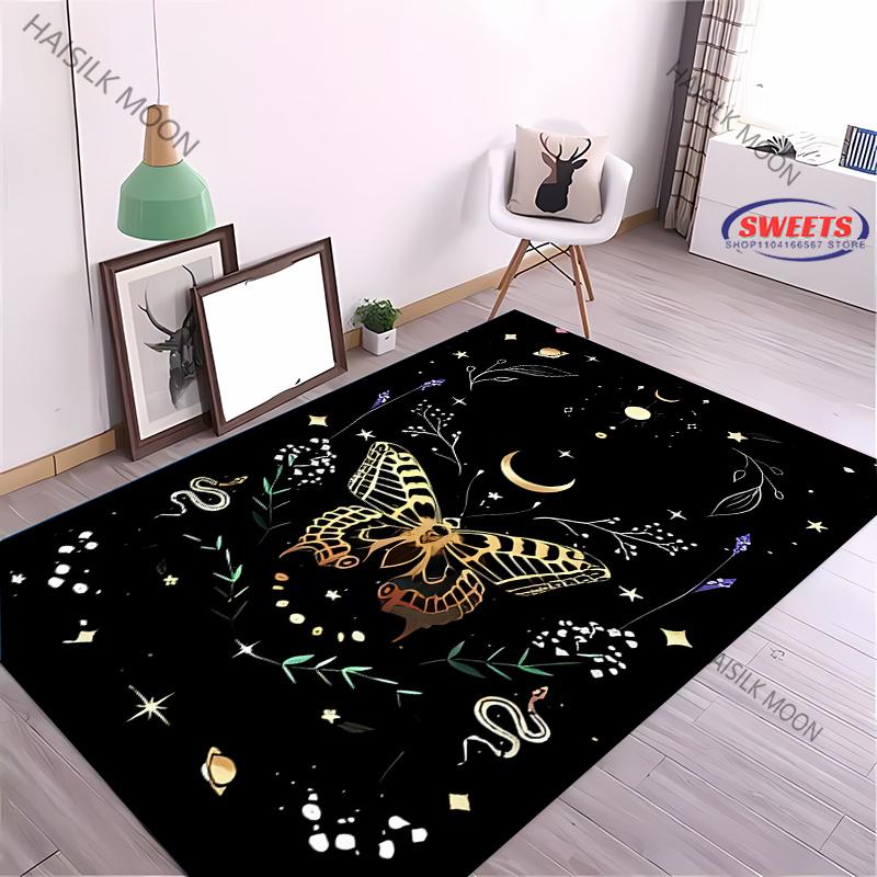 Luxury Sun Moon Floral Printed Carpet LivingRoom Bedroom Entrance Door Mat Sofa Large Rugs Birthday Christmas Thanksgiving Gifts