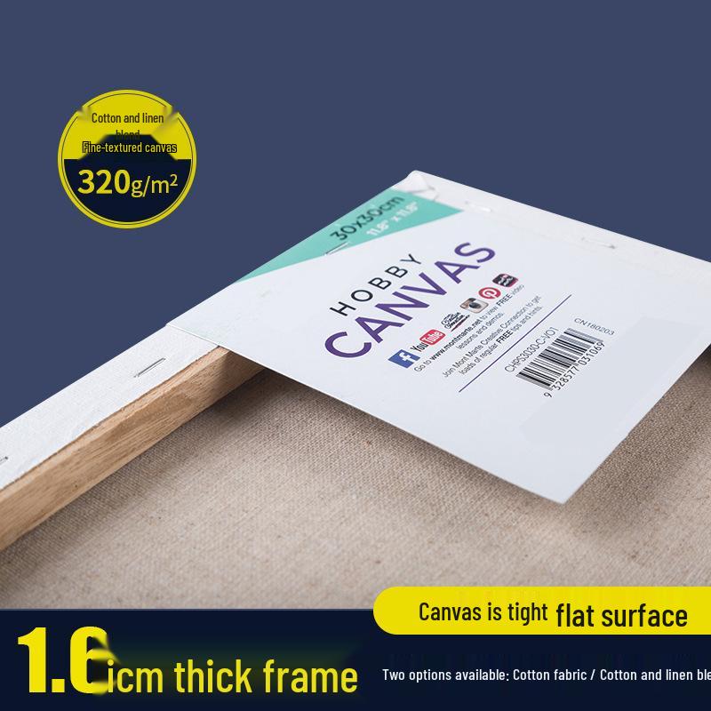 Blank Cotton Linen Oil Painting Canvas with Frame - Beginner-Friendly Hand-Painted Surface