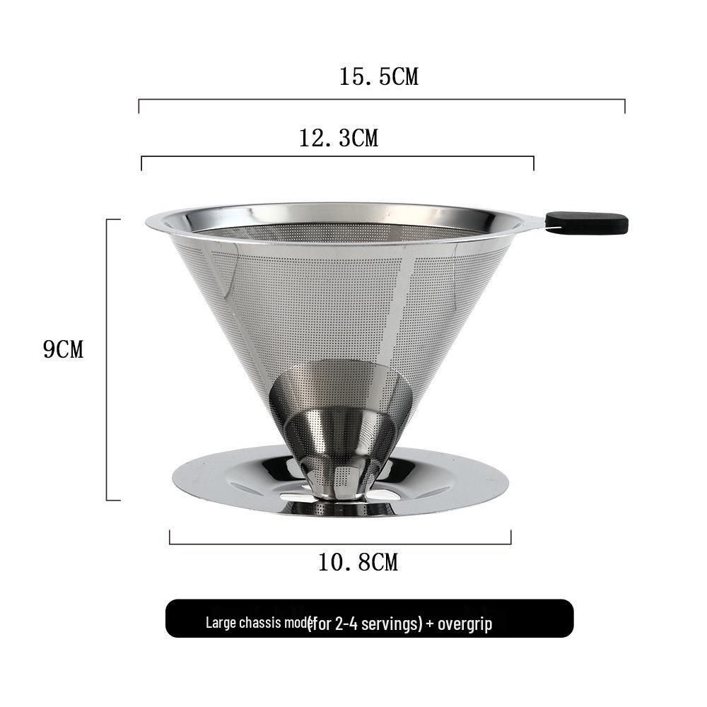 304 Stainless Steel Reusable Coffee and Tea Drip Filter Funnel