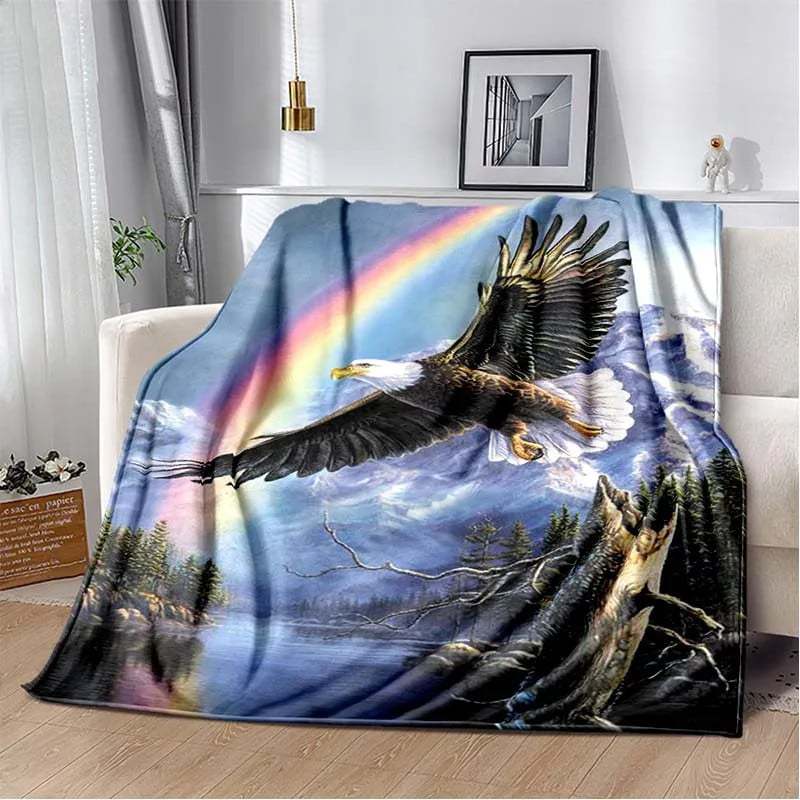 Eagle Printed Blanket Household Sheet Sofa Cover Living Room Office Lunch Break Blanket Soft Casual Washable Thermal Blanket