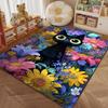 1PC Black cat among flowers Pattern Rug Carpets for Bedroom Living Room Sofa Mat Creative Door Mat Cloakroom Home Decor