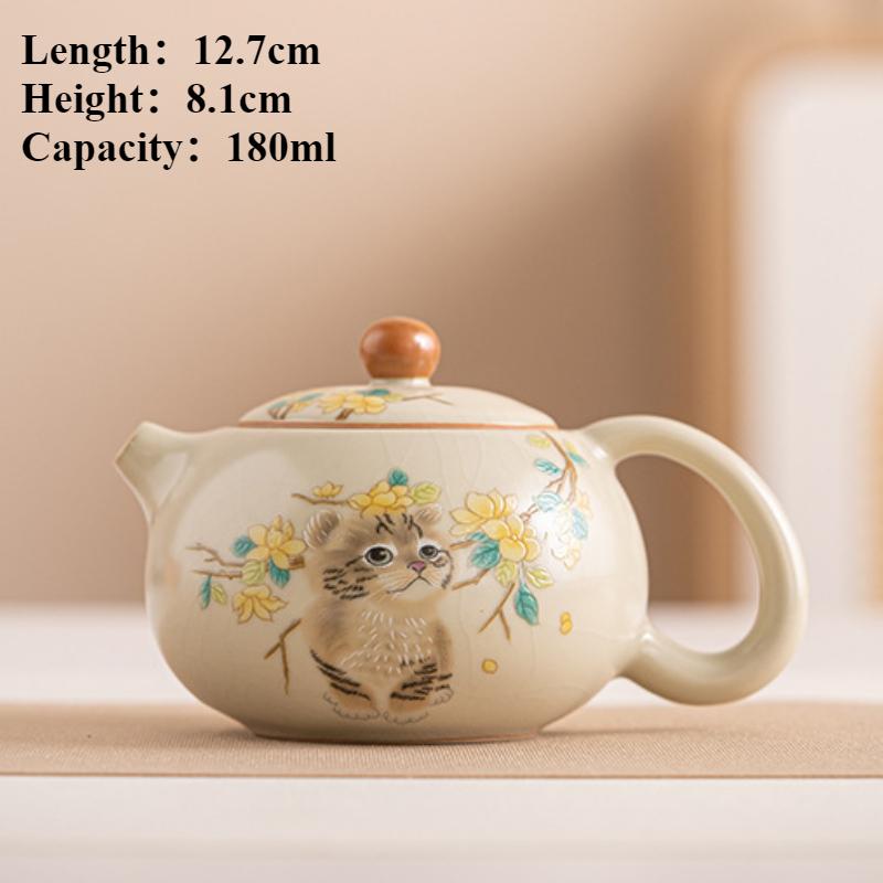 

Керамический чайник Ru Kiln Cute Cat, ручной работы, чайник Xishi, японский чайник, китайский чайник для кунг-фу, гунфу, бытовые чайники, чайник для заваривания чая в подарок