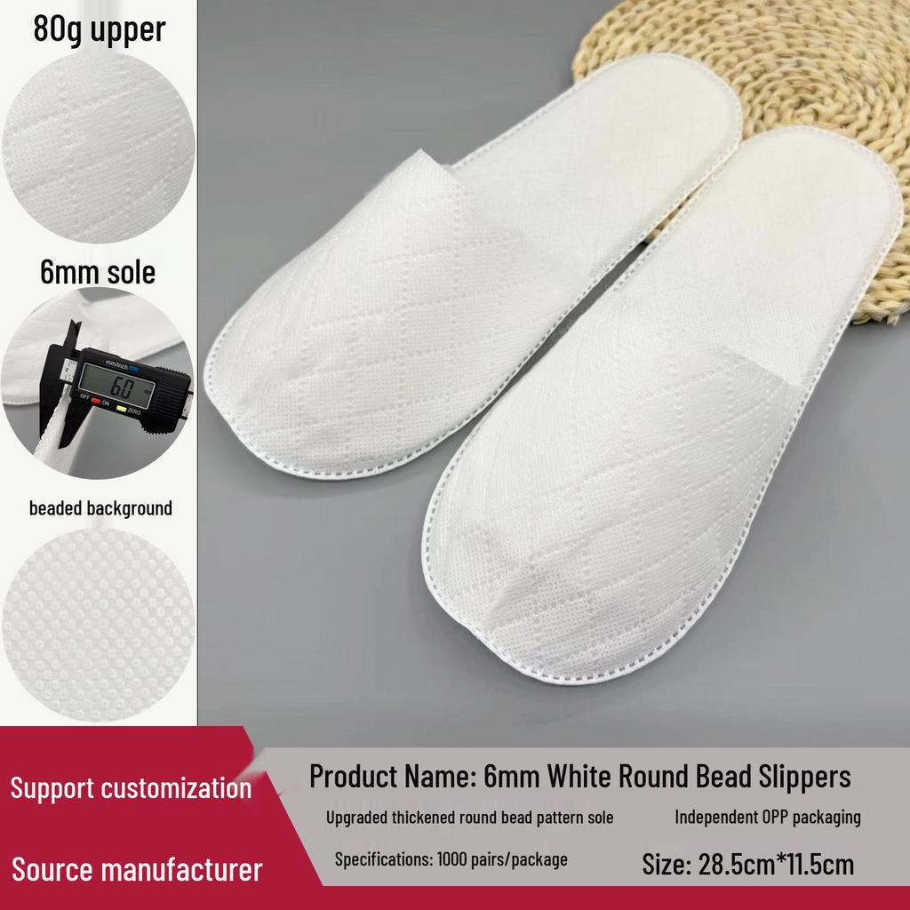 Verdickte Vlies-Einwegpantoffeln für Hotel, B&B, Zuhause, Gäste und Reisen - Waschbar