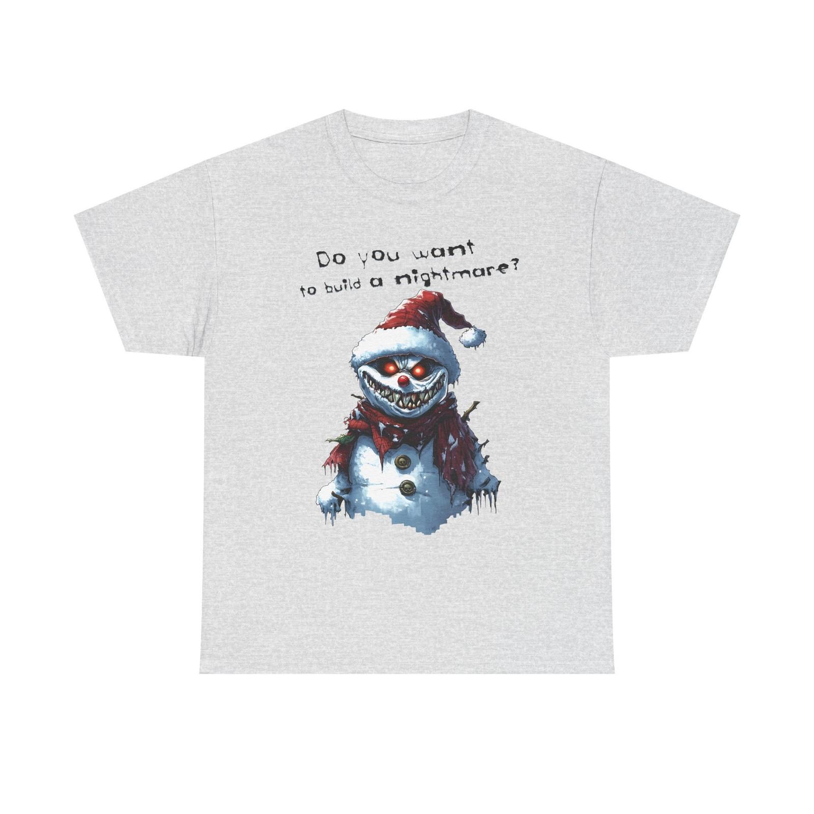 Sinister Snowman Nightmare T-shirt Unisex. Scary Frozen parody, Creepy Christmas S разноцветный