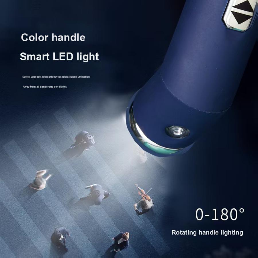 Novo Guarda-chuva com Lanterna LED Combo Guarda-chuva Dobrável Multifuncional com Luz Forte, à Prova de Vento e Protetor Solar - Fábrica